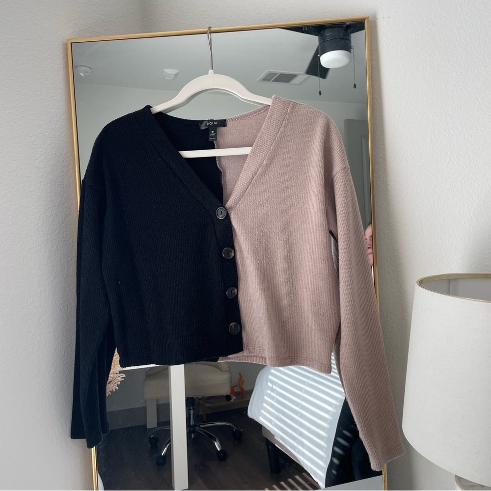 AQUA Colorblock Cardigan
